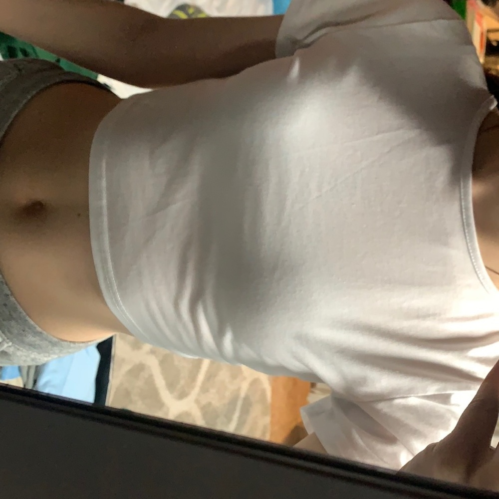 White crop top with open back